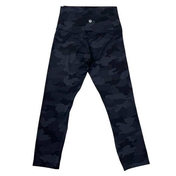 Lululemon Align Crop Tight 21" Camo Deep Coal Multi Black Yoga Pant Size 4 - Picture 6 of 9